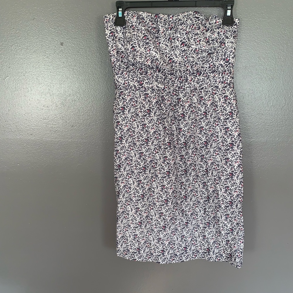 Adorable J. Crew strapless floral print dress